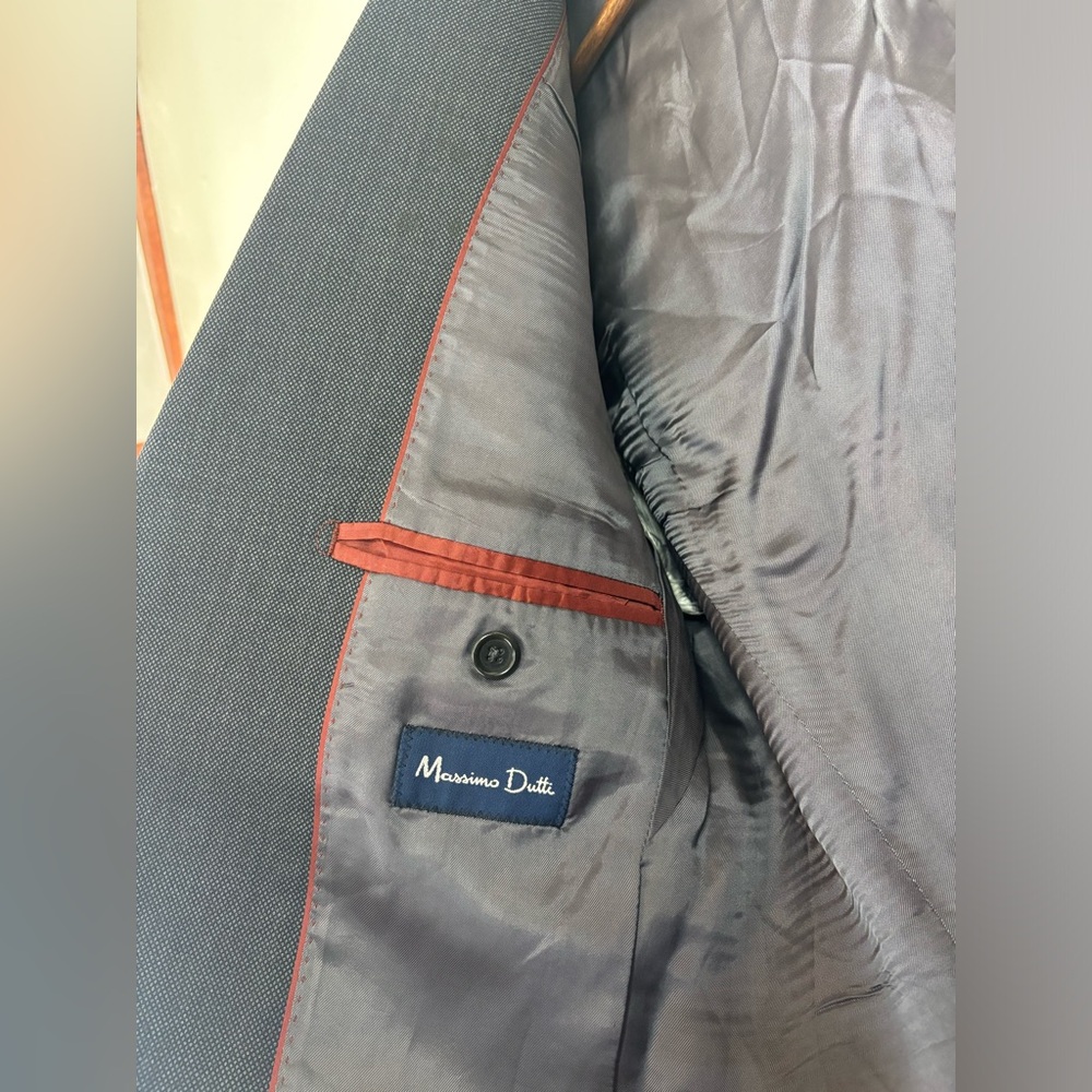 MOSSIMO DUTTI Super 130's Wool Charcoal Grey Blazer Suit Jacket Business 46/36 - Picture 8 of 16